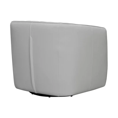 Aries Genuine Leather Swivel Barrel Chair - Armen Living - Image 3