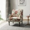 Reggio Traditional Wooden Upholstered Armchair With Floral Patterns And Nailhead Trim | ARTFUL LIVING DESIGN