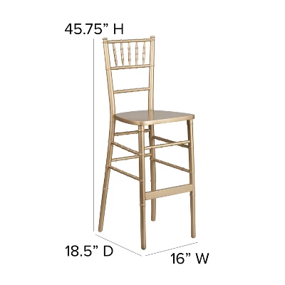 Flash Furniture HERCULES Series Gold Wood Chiavari Barstool - Image 2