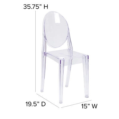 Emma And Oliver Ghost Side Chair In Transparent Crystal - Image 3
