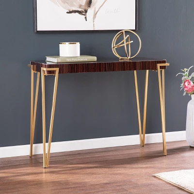 Capkya Console Table Brown/Gold - Aiden Lane - Image 3