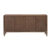 Ryker Mid-Century Modern 4 Door Storage Credenza/Sideboard Dark Brown - Treasure Trove