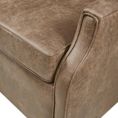 Glaser Faux Leather Swivel Chair Brown - Madison Park - Image 6