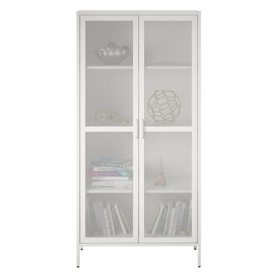RealRooms ShadwickTall 2 Door Storage Cabinet-Mesh Metal Locker - Image 5