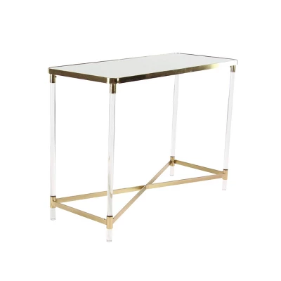 Modern Acrylic Console Table Gold - Olivia & May - Image 2