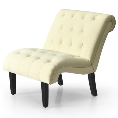 Costway Set Of 2 Armless Accent Chair Upholstered Tufted Lounge Chair - Image 9