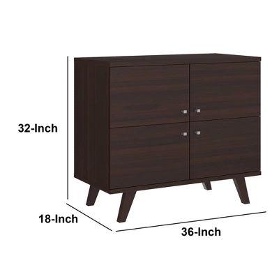 35" Handcrafted Wood Storage Cabinet Console Brown - The Urban Port - Image 5