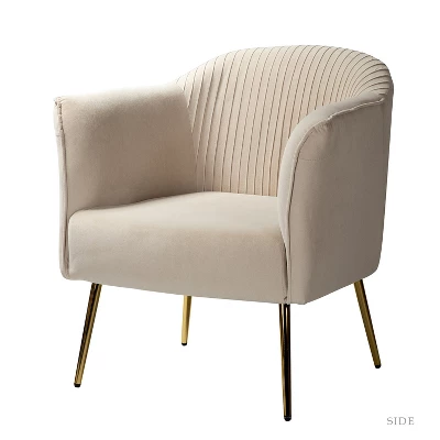 Velvet Barrel Chair With Goden Base Contemporary And Classic Velvet Accent Chair For Living Room | Karat Home - Image 14