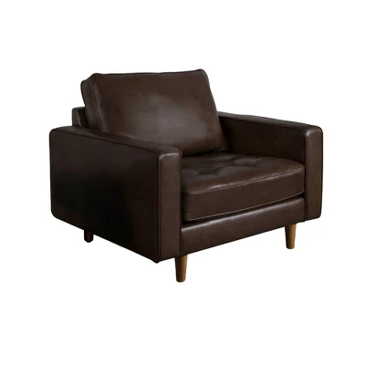 Hobbes Mid-Century Leather Armchair - Abbyson Living - Image 9