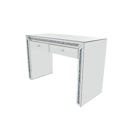 Glam Mirror And Glass Console Table Desk Silver - Olivia & May - Image 6