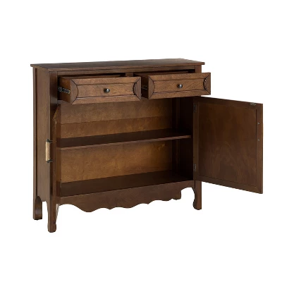 Theobald 36" Tall 2 - Door Accent Storage Cabinet With Two Drawers| KARAT HOME - Image 2