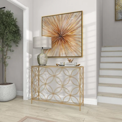 Contemporary Metal Console Table Gold - Olivia & May - Image 14