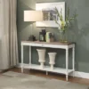 French Country Console Table With Drawer/Shelf Driftwood/White - Breighton Home