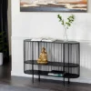 Contemporary Metal Console Table Black - Olivia & May