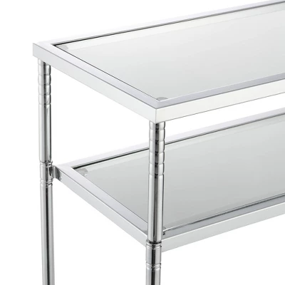 Tudor Console Table With Shelf Clear Glass/Chrome - Breighton Home - Image 4