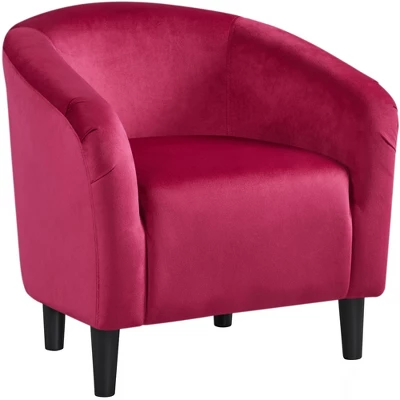 Yaheetech Velvet Club Accent Arm Chair Upholstered Barrel Chair - Image 12