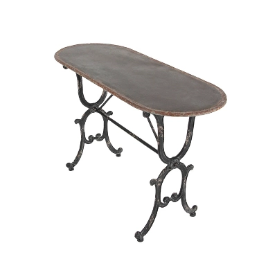 Farmhouse Rustic Metal Console Table Gray - Olivia & May - Image 7