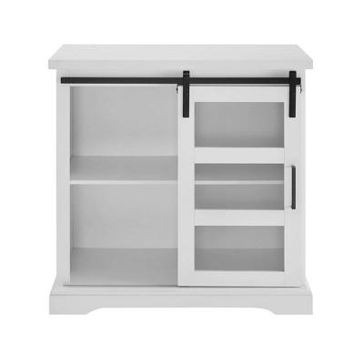 Tertia Transitional Accent Cabinet With Sliding Glass Door Solid White - Saracina Home - Image 2