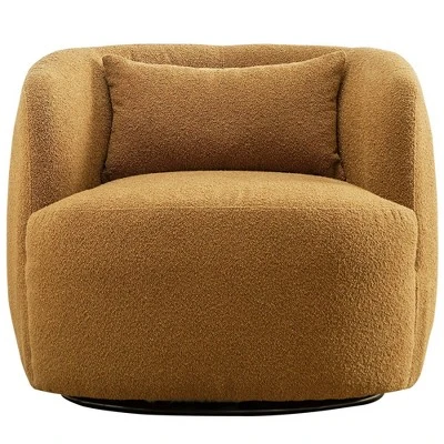 Boucle Upholstered Swivel Armchair - Kinwell - Image 12