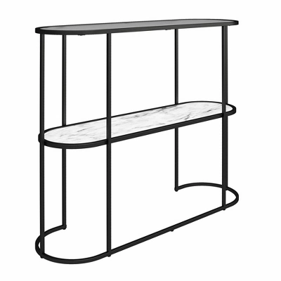 Moon Phases Console Table White Marble/Glass - Mr. Kate - Image 2