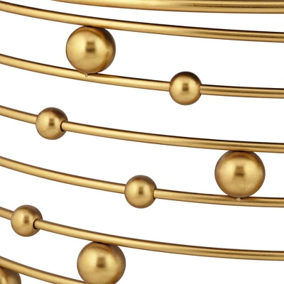 55 Downing Street Modern Gold Console Table 36 3/4" X 15 5/8" With Mirrored Tabletop Rail Bead For Living Room Bedroom Bedside - Image 2