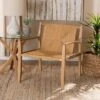 Delaney Wood Hemp Accent Chair Oak Brown - Baxton Studio