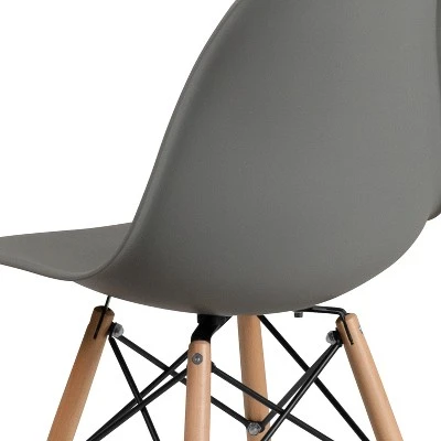 Merrick Lane Polypropylene Accent Chair With Metal Braced Wooden Legs - Image 7
