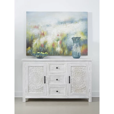 Flora 2 Door 3 Drawer Credenza White Wash - Treasure Trove Accents - Image 4