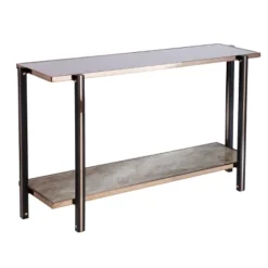 Carswaf Console Table With Mirrored Top Champagne - Aiden Lane