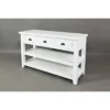3 Drawers And 2 Open Shelf Sofa Table White - Benzara