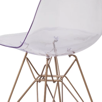 Flash Furniture Elon Series Ghost Chair With Gold Metal Base - Image 4