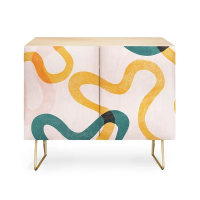 ThirtyOne Illustrations Streamers Gold Legged Credenza - Deny Designs - Image 3