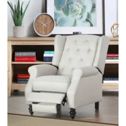 Cyndi Fabric Pushback Recliner - Abbyson Living