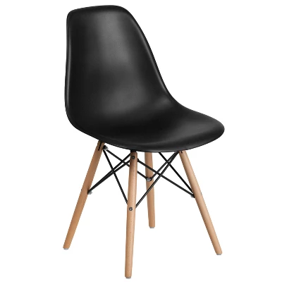 Merrick Lane Polypropylene Accent Chair With Metal Braced Wooden Legs - Image 16