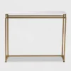 Renzo Metal Console Table With Faux Marble Tabletop White/Gold - Baxton Studio