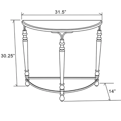LuxenHome Rustic Wood And Metal Half Moon Console And Entry Table - Image 7