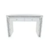 Glam Mirror And Glass Console Table Desk Silver - Olivia & May