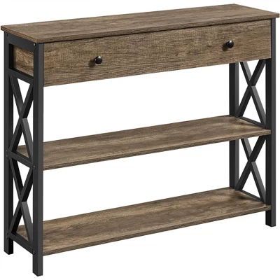 Yaheetech Vintage Wooden Console Table With 1 Drawer And 2 Open Shelves - Image 10