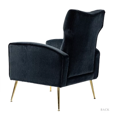 Raphael Velvet Tufted Upholstered Wingback Chair Accent Wingback Silhouette With Diamond Button Tufting | Karat Home - Image 3
