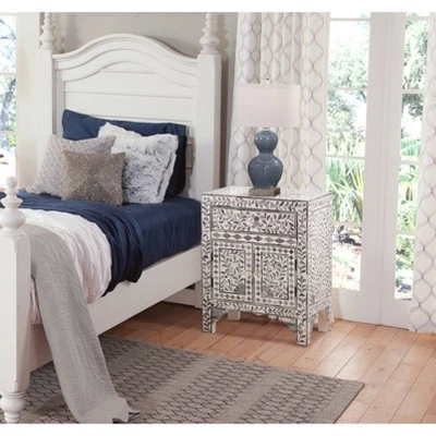 Fowler Accent Cabinet Black/White - Steve Silver - Image 2