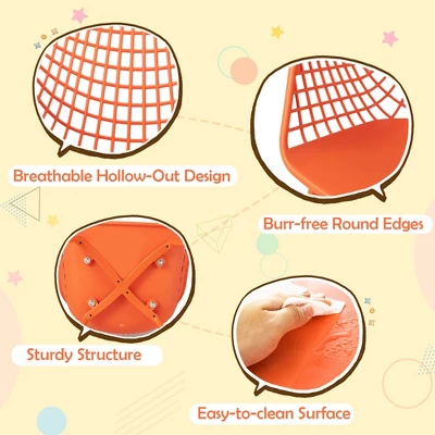 Costway 4 PCS Kids Chair Set Child-Size Chairs With Metal Legs Toddler Furniture Colorful - Image 8