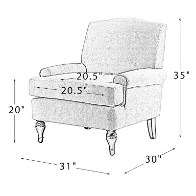 Dani Comfy Livingroom Armchair With Solid Wood Legs | KARAT HOME - Image 9