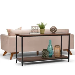 54" Rhonda Console Sofa Table Dark Cognac Brown - WyndenHall