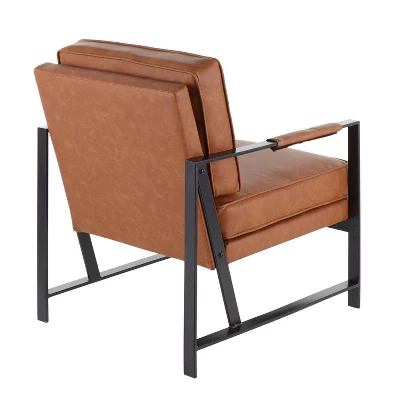 Franklin Armchair With Faux Leather Black/Camel Brown - LumiSource - Image 2