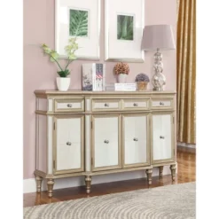 Lucas 3 Drawer 4 Door Credenza Champagne - Treasure Trove Accents