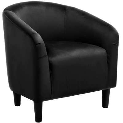 Yaheetech Velvet Club Accent Arm Chair Upholstered Barrel Chair - Image 9