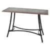 Metal Industrial Arts Style Rectangular Console Table Brown - Olivia & May