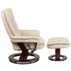 2pc Leather Recliner And Ottoman Set Beige - Flash Furniture