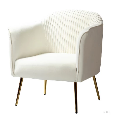 Velvet Barrel Chair With Goden Base Contemporary And Classic Velvet Accent Chair For Living Room | Karat Home - Image 10