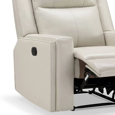 Randi Top Grain Leather Manual Recliner Ivory - Abbyson Living - Image 2